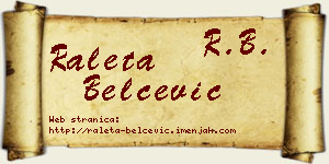 Raleta Belčević vizit kartica